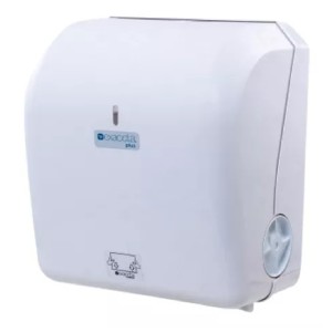 DISPENSER AUTOCORTANTE P/TOALHA BOBINA MECANICO (BR/BRANCO)