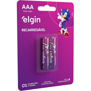 PILHA RECARREGAVEL AAA 900MAH - ELGIN
