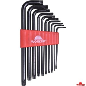 JOGO CHAVE TORX LONGA 10PCS T9 A T50 - WORKER