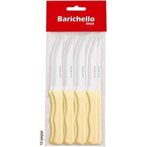 FACA MESA INOX CABO PLASTICO BEGE BARICHELLO