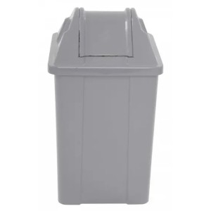 LIXEIRA QUADRADA 25L VAI-VEM CINZA - Q25C