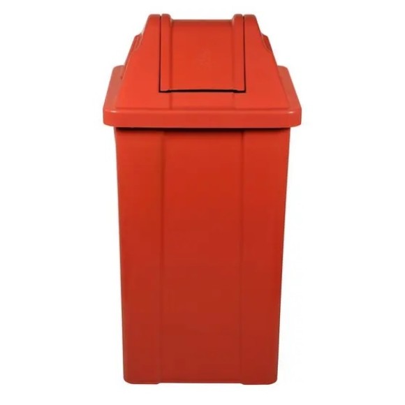 LIXEIRA QUADRADA 25L VAI-VEM VERMELHO - Q25V
