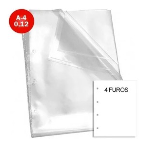 ENVELOPE PLASTICO PERFURADO 4 FUROS A4 0.12 MICRAS - ACP