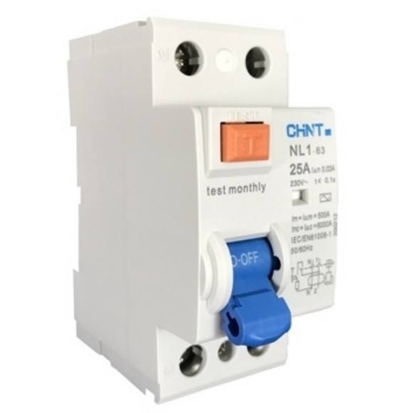 DISJUNTOR BIPOLAR DR 25A NL1-63 30MA CA 6KA CHINT