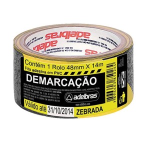 FITA ADESIVA DEMARCACAO SOLO 48MMX14M ZEBRADA PTAM ADELBRAS