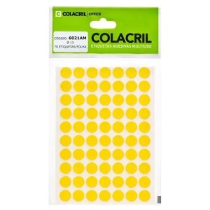 ETIQUETA ADESIVA 13MM AMARELA - PIMACO